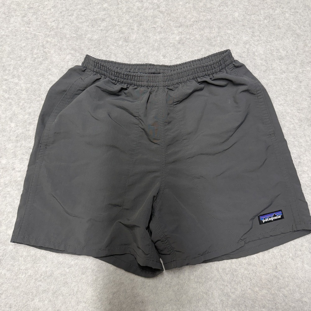 Patagonia Baggies Shorts Mens Small Gray Swim Trunks Mesh Lined Elastic Waist